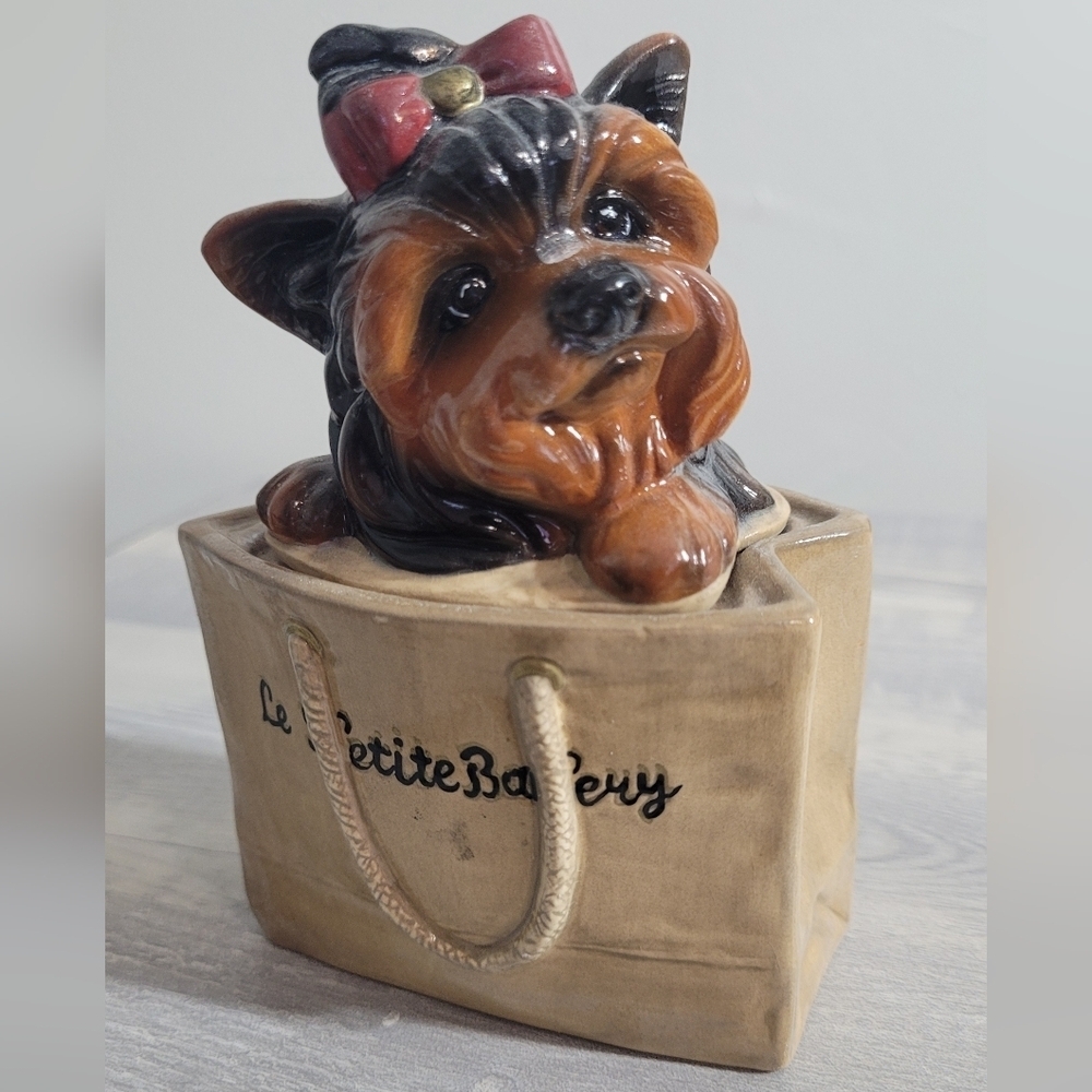 Vintage RARE BIG SKY CANINE Le Petite bakery Yorkie Salt N Pepper Shaker